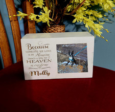 Pet Urn Memorial with Picture- Personalized Cat or Dog Urn - Cat Memorial or Dog