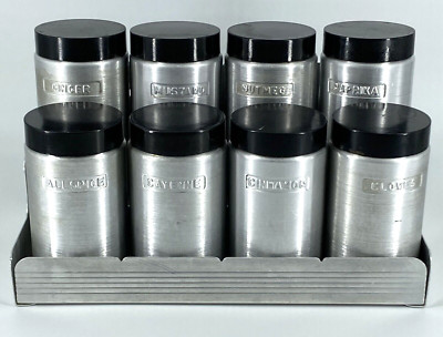 Vintage Kromex Aluminum Spice Shaker  8 Piece Set