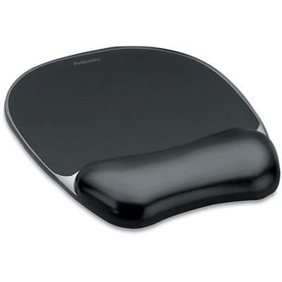 Fellowes Crystals Gel Mouse Pad & Wrist Support - Ergonomic Comfort in Black