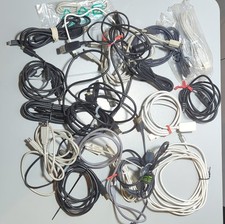 Lot of 25 Assorted USB-A, USB-B, Mini-B, Micro-B Gold Plated Cables Mixed Colors