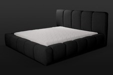 Bett Schwarzes Doppelbett Schlafzimmer Holzm&ouml;bel Design Polsterm&ouml;bel Stoff