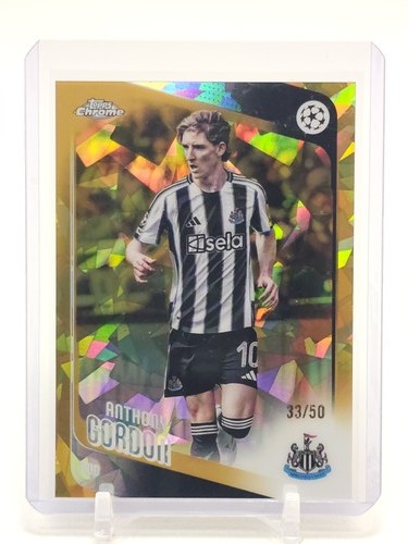 ANTHONY GORDON 2025-26 TOPPS CHROME UCC GOLD SAPPHIRE /50 #159 NEWCASTLE Q5332