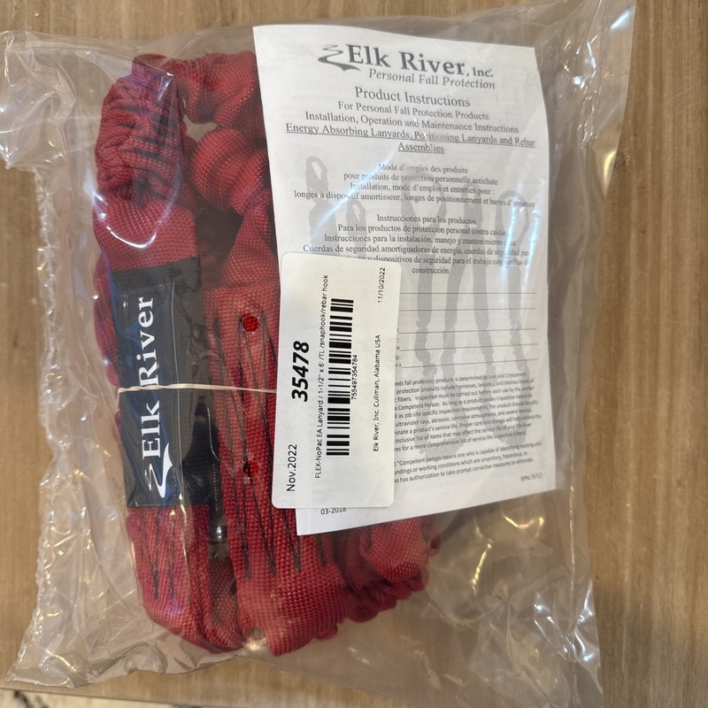 Elk River FLEX-NoPac Twin Leg Lanyard with Steel Rebar Hooks