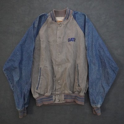Vintage International Denim GATX Bomber Jacket Mens XL Grey Blue Two Tone Canada