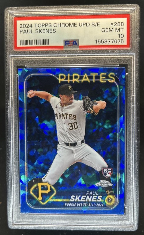 2024 Topps Chrome Update Sapphire Paul Skenes Rookie RC #USCS288 Pirates PSA 10