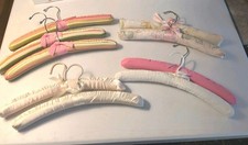 Lot of 9 PADDED HANGERS Silk Satin Cotton Covered for Hanging Lingerie 15"