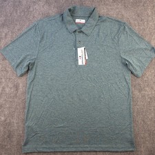 New Grand Slam Polo Large Green Solid Performance Short Sleeve Golf