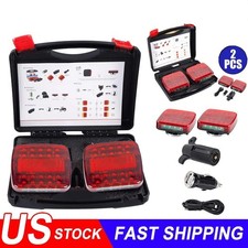 2x 7pin Led Magnetic Wireless Trailer Taillight Kit For Trailer Truck Automotive