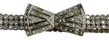 VTG Bright WMCA Rhinestone Belt W/ Hook Buckle 27" x 1/2"