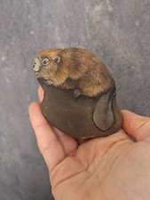 bemalter Stein/handbemalt Biber, Skulptur, De...