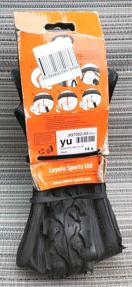 Neumático de bicicleta de montaña para niños Coyote, MTB, 14x1,75 plegable - nuevo y sin usar  Foto 2 de 4