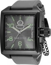 Invicta Russian Diver 33707 Men  s Swiss Quartz 45mm Grey Dial Leather 100m