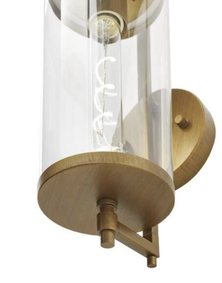 Lámpara de pared cilindro cableado latón antiguo moderno Hampton Bay Lurelane 14 pulgadas Foto 4 de 4