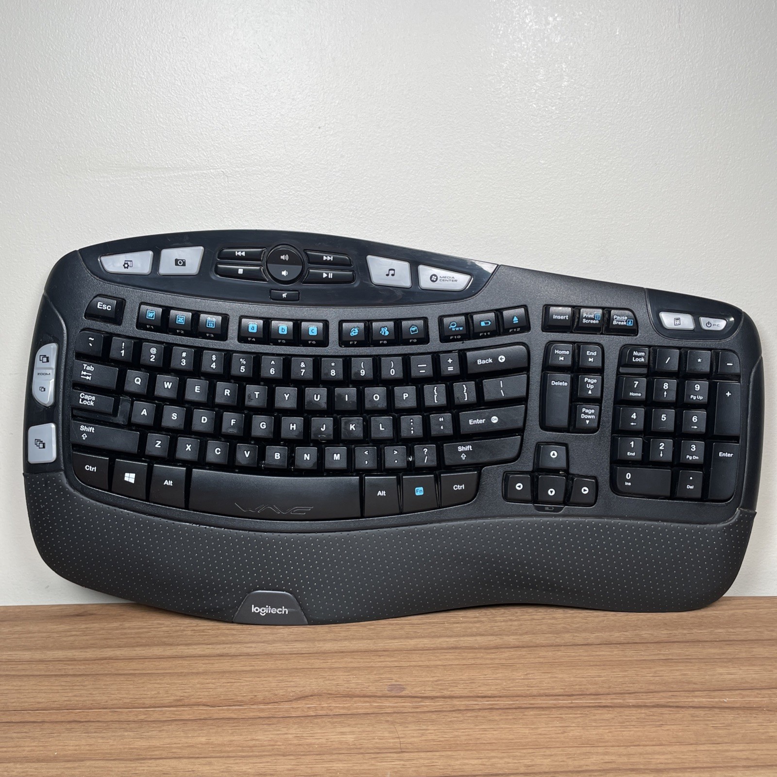 Logitech K350 Wireless Wave Keyboard Ergonomic Black NO USB Dongle