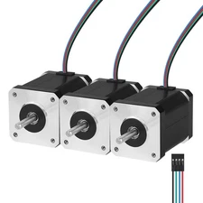 STEPPERONLINE 3PCS Nema 17 Stepper Motor High Torque 85oz.in 42x60mm 2.1A CNC