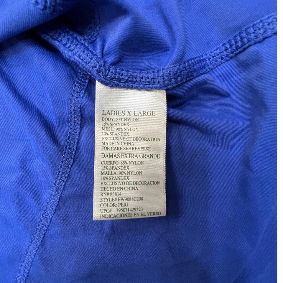 Pullover Tangerine XL para mujer manga larga 3/4 cremallera azul atlético Foto 4 de 4