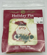 Mill Hill Holiday Pin SANTA FIR Counted Glass Bead Kit with Treasure H124