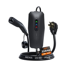 Level 2 EV Charger for Tesla 32Amp, 7KW Electric Vehicle Portable Charger wit...