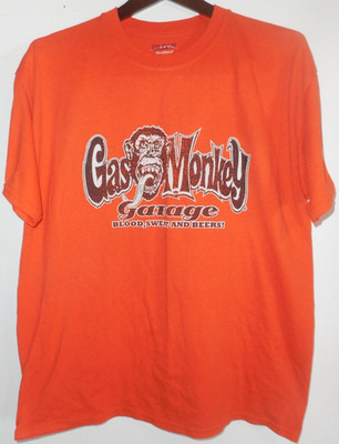Gildan DryBlend Orange Sz LG Gas Monkey Garage Men s Logo Merch Graphic T Shirt