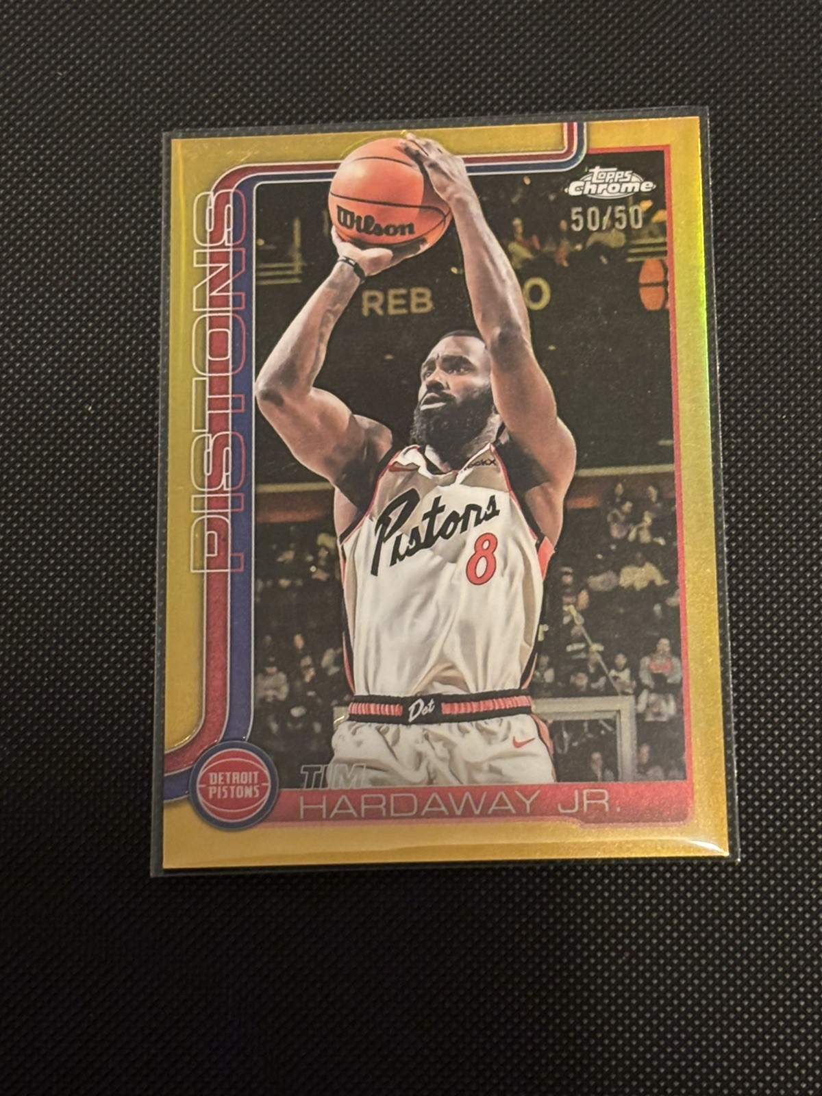 2025 Topps Chrome Tim Hardaway Jr TRUE Gold Refractor BOOOKEND!! 50/50 PISTONS