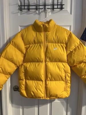 Nike Sportswear Club Puffer Jacket Yellow Coat FB7368-739 Men's Size Small NEW 