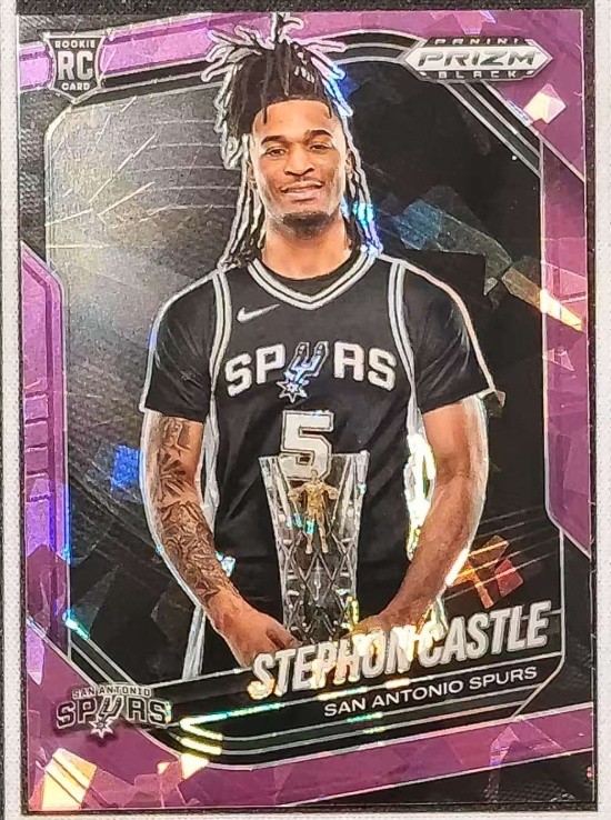 Stephon Castle 2024-25 Panini Prizm Black Purple Ice Prizm 129/149 RC #96
