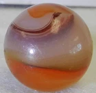 #20419m Vintage Akro Agate Carnellian Oxblood Corkscrew Marble .72 Inches