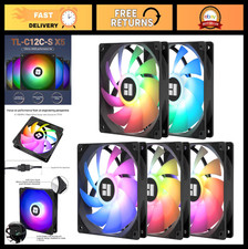 5 Pack 120mm ARGB CPU Case Cooler Fans, 4-Pin PWM Silent S-FDB Bearing, 1550RPM