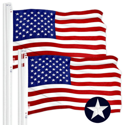 USA American Flag 1x1.5 Ft 2Pack Embroidered Polyester