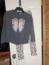 Carters Kid Size 14 Ankle Butterfly Animal Print Leggings Pant Set