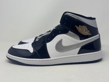 Nike Air Jordan 1 Mid SE Black White Silver Patent Men's Sneakers HV0789-010 M1