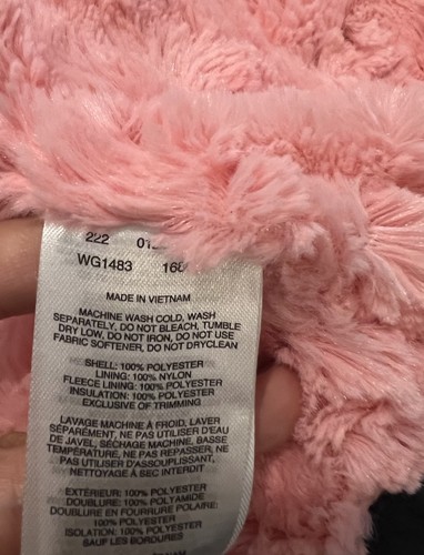 Columbia Bella Plush Jacket Hooded Black Pink Youth girls Sz 7/8 - Picture 7 of 7