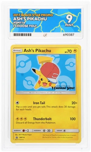 POKEMON TCG ASH'S PIKACHU SM114 NON HOLO BLACK STAR PROMO ACE 9