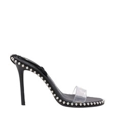 ALEXANDER WANG Womens Nova 105 Black Studded PVC Stiletto Sandal 10cm UK5 RRP510