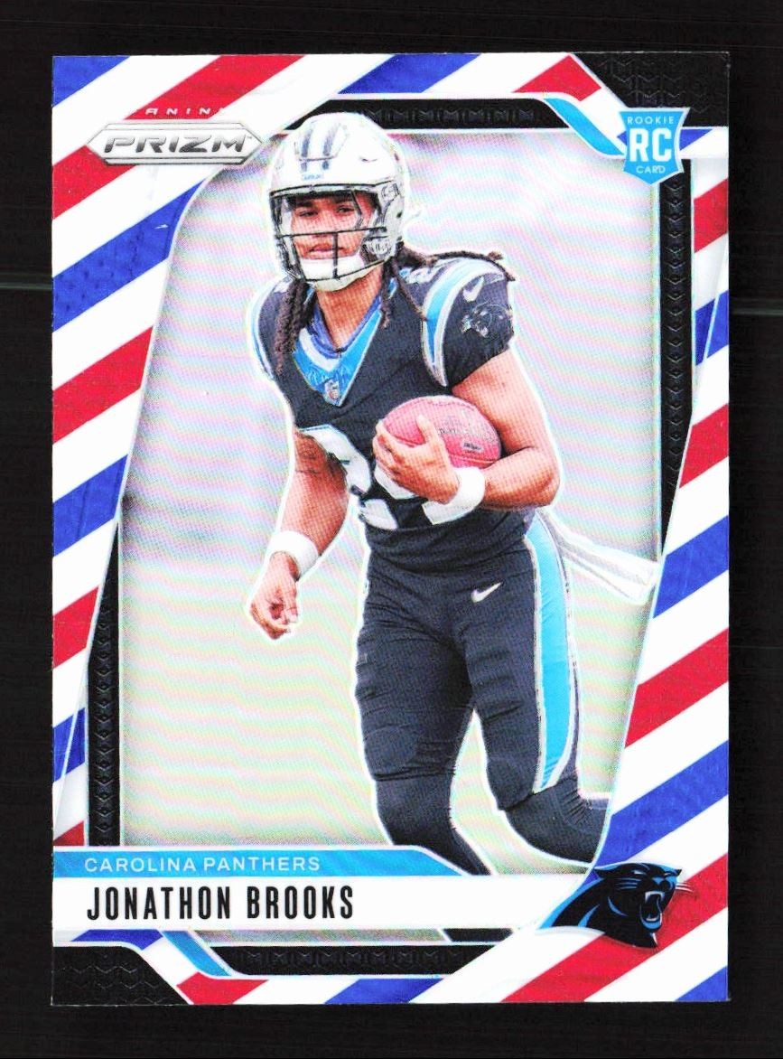 2024 Panini Prizm Red/White/Blue Jonathon Brooks RC Carolina Panthers #357