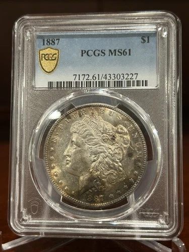 1887 Morgan Dollar Philadelphia PCGS MS61 Silver $1 Coin Uncirculated