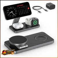 Ladestation 3 In 1 Kompatibel Mit Magsafe FüR Iphone Schwarz LadegeräT