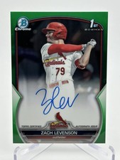 2023 Bowman Draft Chrome Zach Levenson 1st Green Refractor Auto /99 #CDA-ZL