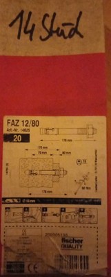 14× Fischer FAZ 12/80 Art No:-14625 (SCH4)