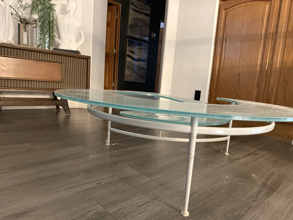 Mesa de centro Giorgio Cattelan de vidrio en espiral para sala de estar Foto 4 de 4