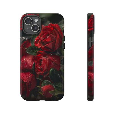 Phone Ink - Case for iPhone / Galaxy / Pixel - Red Rose Flower Mist Floral