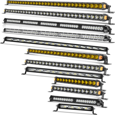 Ultra Slim 6/20/30/40'' Inch LED Work Light Bar Single Row Combo Offroad Driving