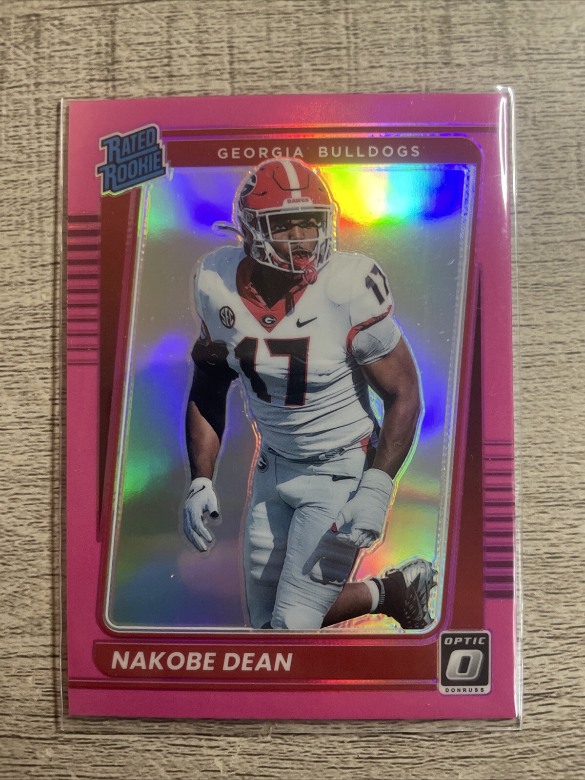 Nakobe Dean Panini Chronicles Draft Picks Donruss Optic #15 Pink