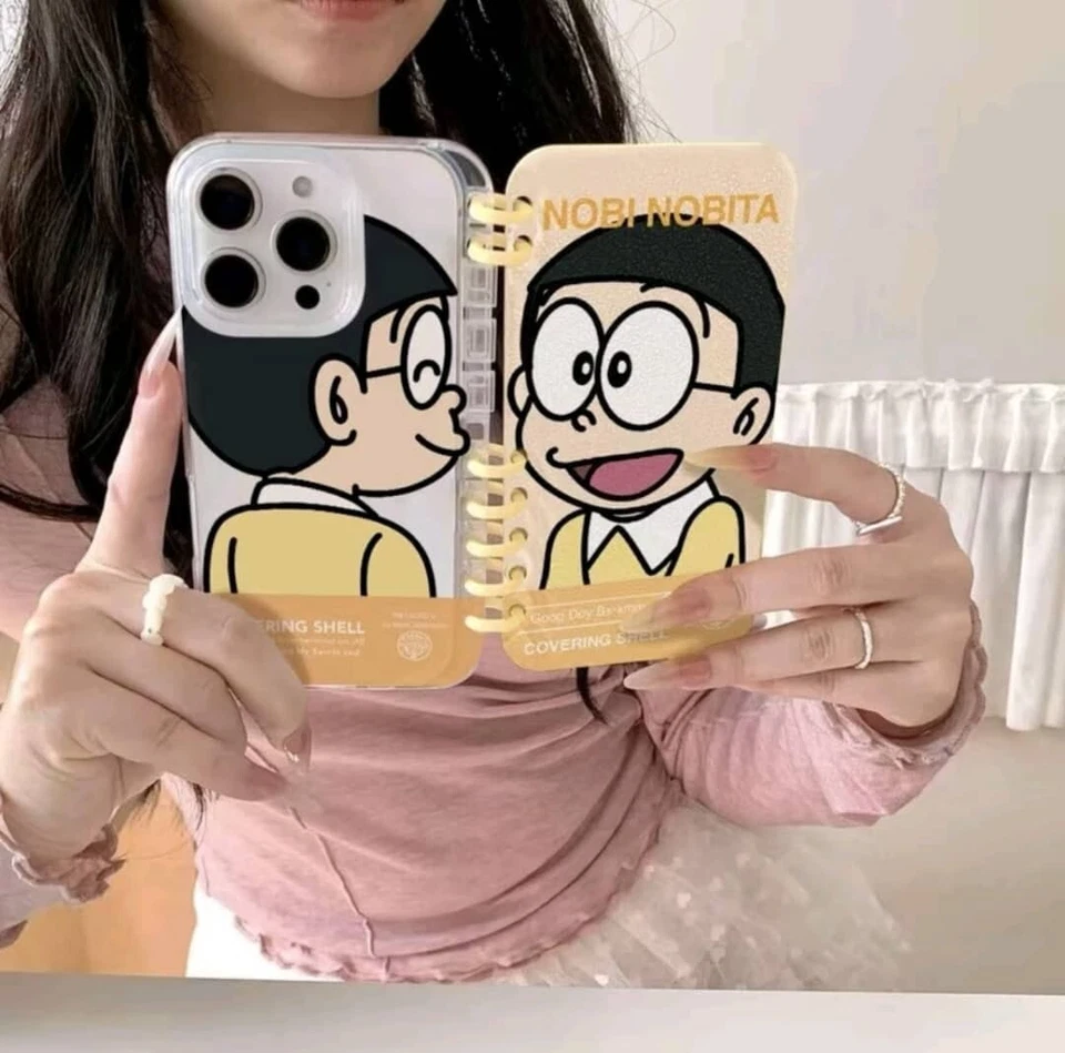 Book flip phone case DORAEMON for iPhone with creative design - Image 3 of 4