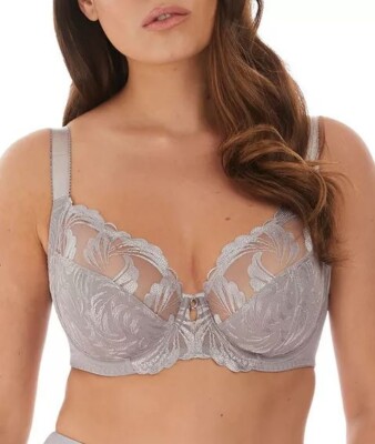 Anoushka UW Side Support Plunge Bra sz 40E UK/ 40DDD US from Fantasie NWT Silver