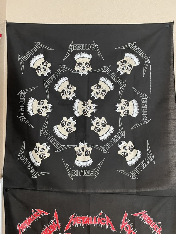 Metallica Skull Logo Bandana Vintage Bandanna From 1995 Thrash Metal Rock