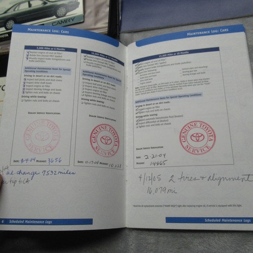 Toyota Camry 2004 Owners Manual Case Booklets Passport Service Guide Book - Picture 6 of 18