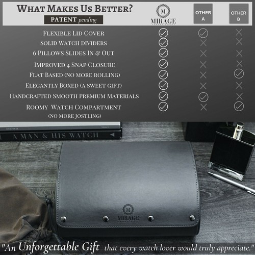 Watch Travel Case Leather Watch Case For Men Travel Watch Roll Case (VARIATIONS) - Picture 179 of 440