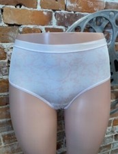 Breezies Blush Pink Floral Silky Knit Hi-Cut Panties New