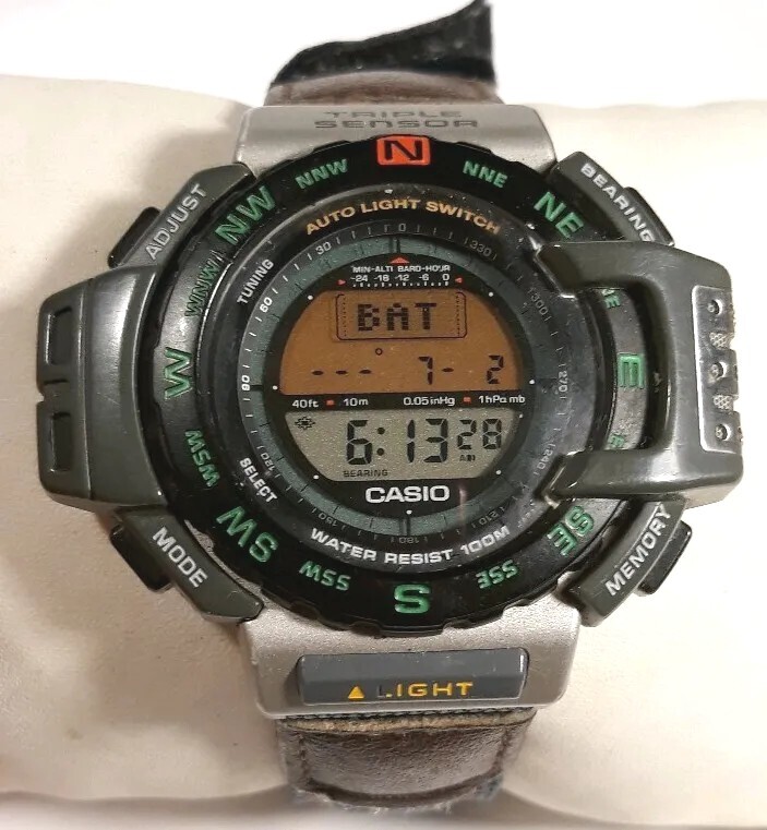Men Casio Protrek Watch Triple Sensor 1470 Prt-40 Baro Men Casio Protrek Watch Triple Sensor 1470 Prt-40 Baro